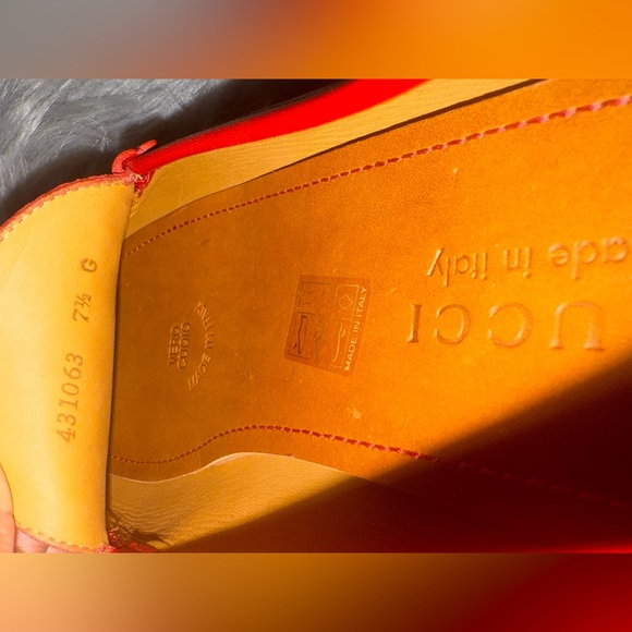 AUTHENTIC Gucci Red Leather Loafers for Men (DUST BAGS ONLY) (WORN ONCE) - Picture 6 of 6